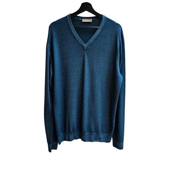 Cruciani Men's V-Neck Sweater 100% Wool Made In Italy Size 54, XL